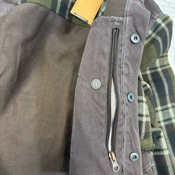 Smith Wesson Plaid Range Chore/Barn Style Jacket Canvas Tan Green Plaid SZ M NEW - Picture 5 of 11